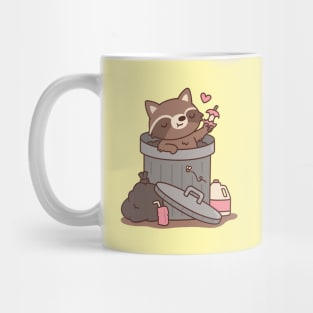 Cute Raccoon Finds Apple Treasure in Dustbin Mug